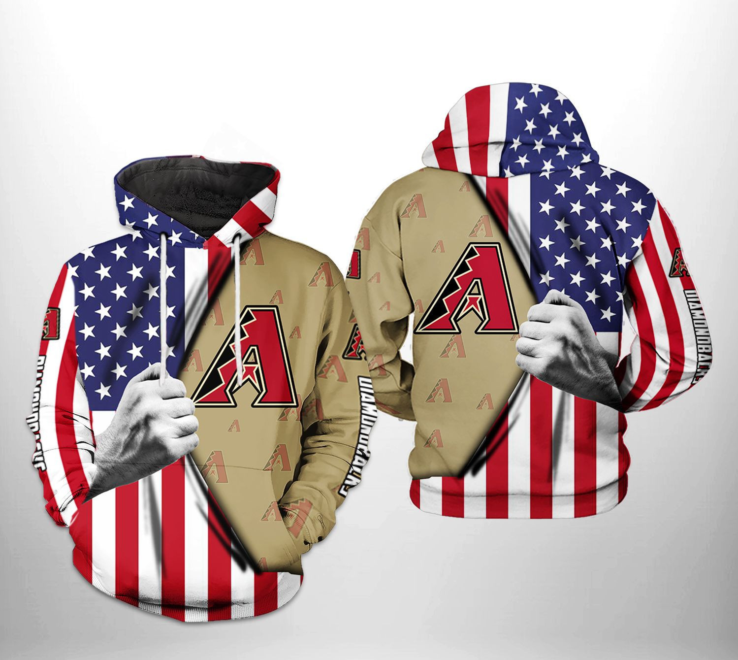 Arizona Diamondbacks MLB US Flag 3D All Over Print Hoodie, Zip Hoodie