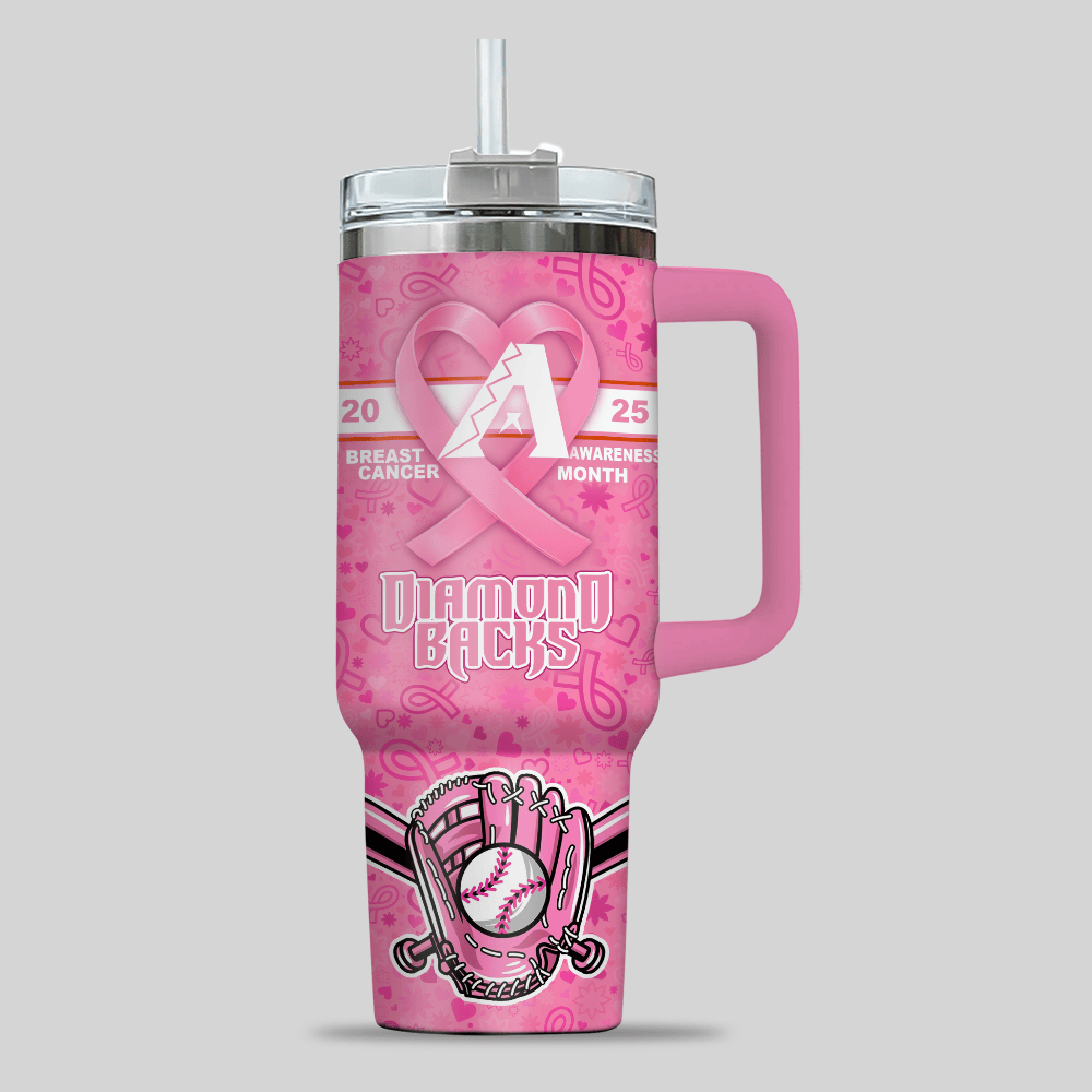 Arizona Diamondbacks MLB x Breast Cancer Awareness Custom Stanley Cup 40 oz 30 oz Tumbler With HandleTVC2301125 - Image 2