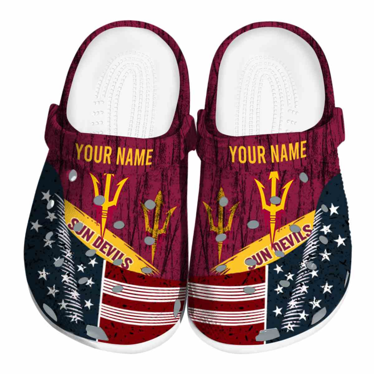 Arizona State Sun Devils NCAA Sport Crocs Crocband Clogs Shoes Comfortable For Men Women and Kids