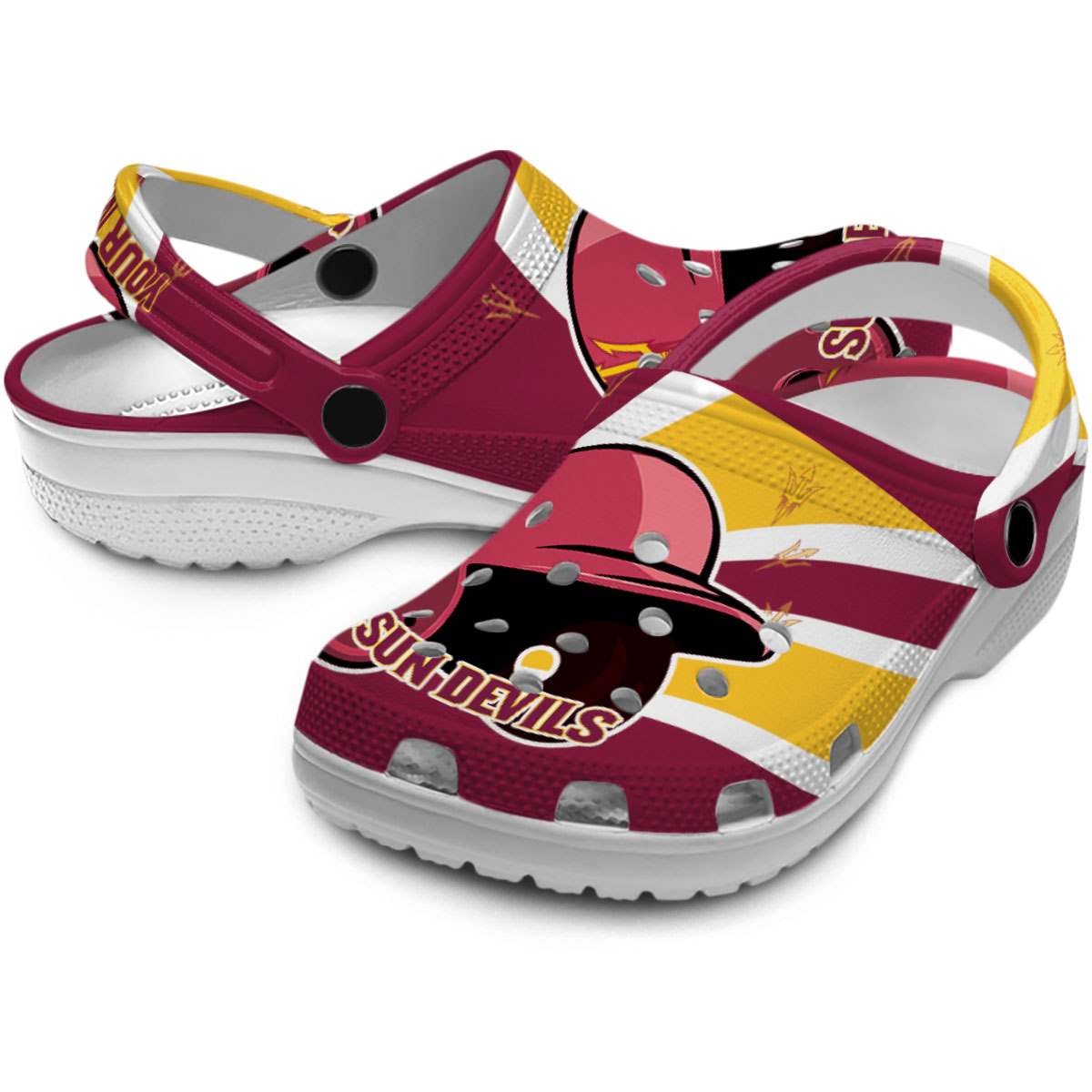 Arizona State Sun Devils NCAA Sport Crocs Crocband Clogs Shoes Comfortable For Men Women and Kids - Image 3