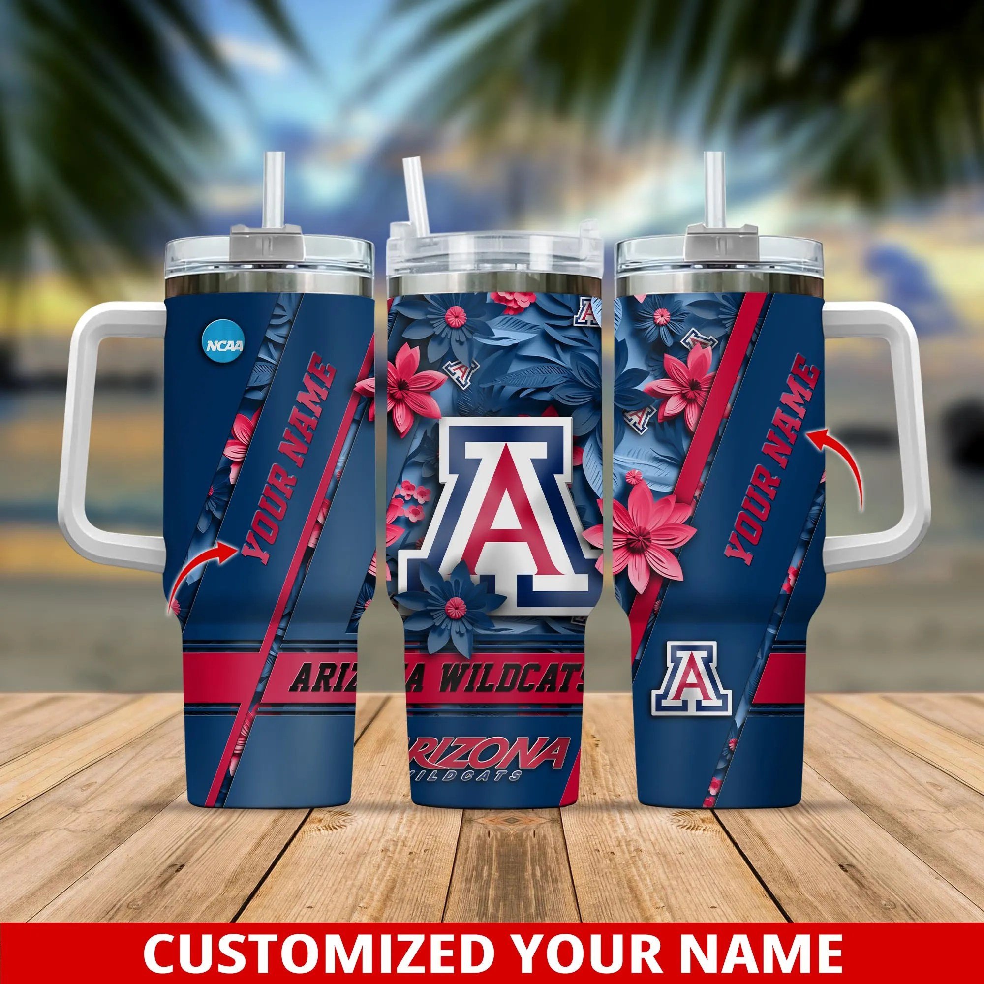 Arizona Wildcats NCAA Custom Stanley Cup 40 oz 30 oz Tumbler With HandleTVC230103