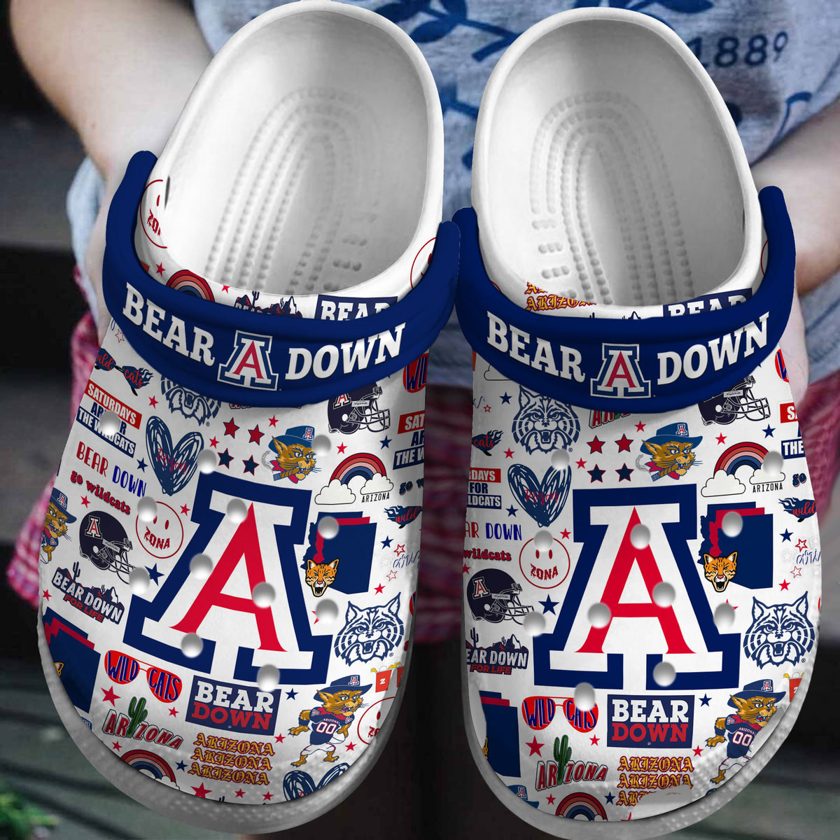 Arizona Wildcats NCAA Sport Crocs Crocband Clogs Shoes Comfortable For Men Women and Kids