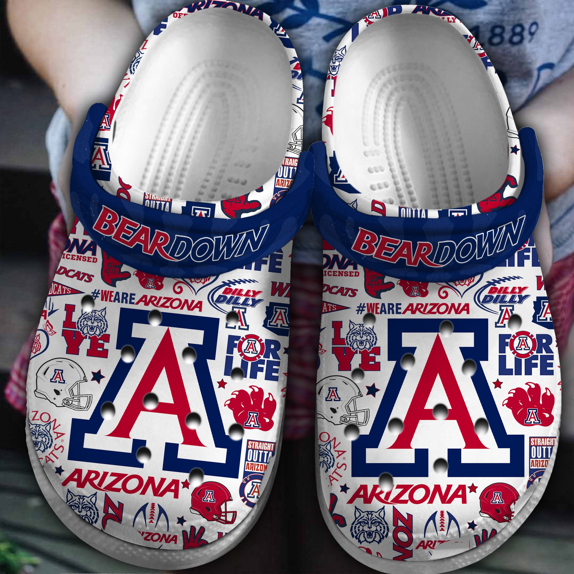 Arizona Wildcats NCAA Sport Crocs Crocband Clogs Shoes Comfortable For Men Women and Kids