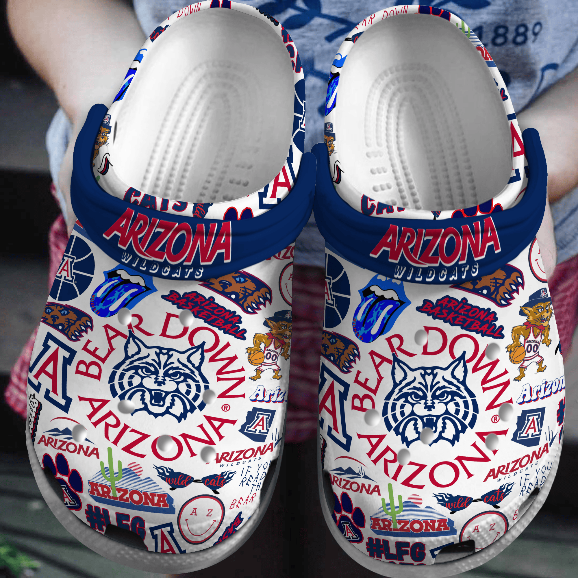 Arizona Wildcats NCAA Sport Crocs Crocband Clogs Shoes Comfortable For Men Women and Kids
