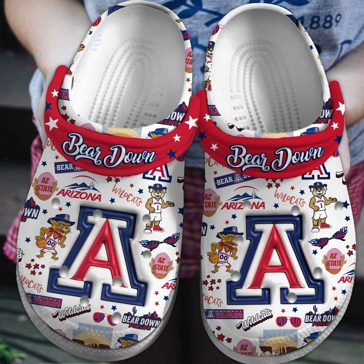 Arizona Wildcats NCAA Sport Crocs Crocband Clogs Shoes Comfortable For Men Women and Kids
