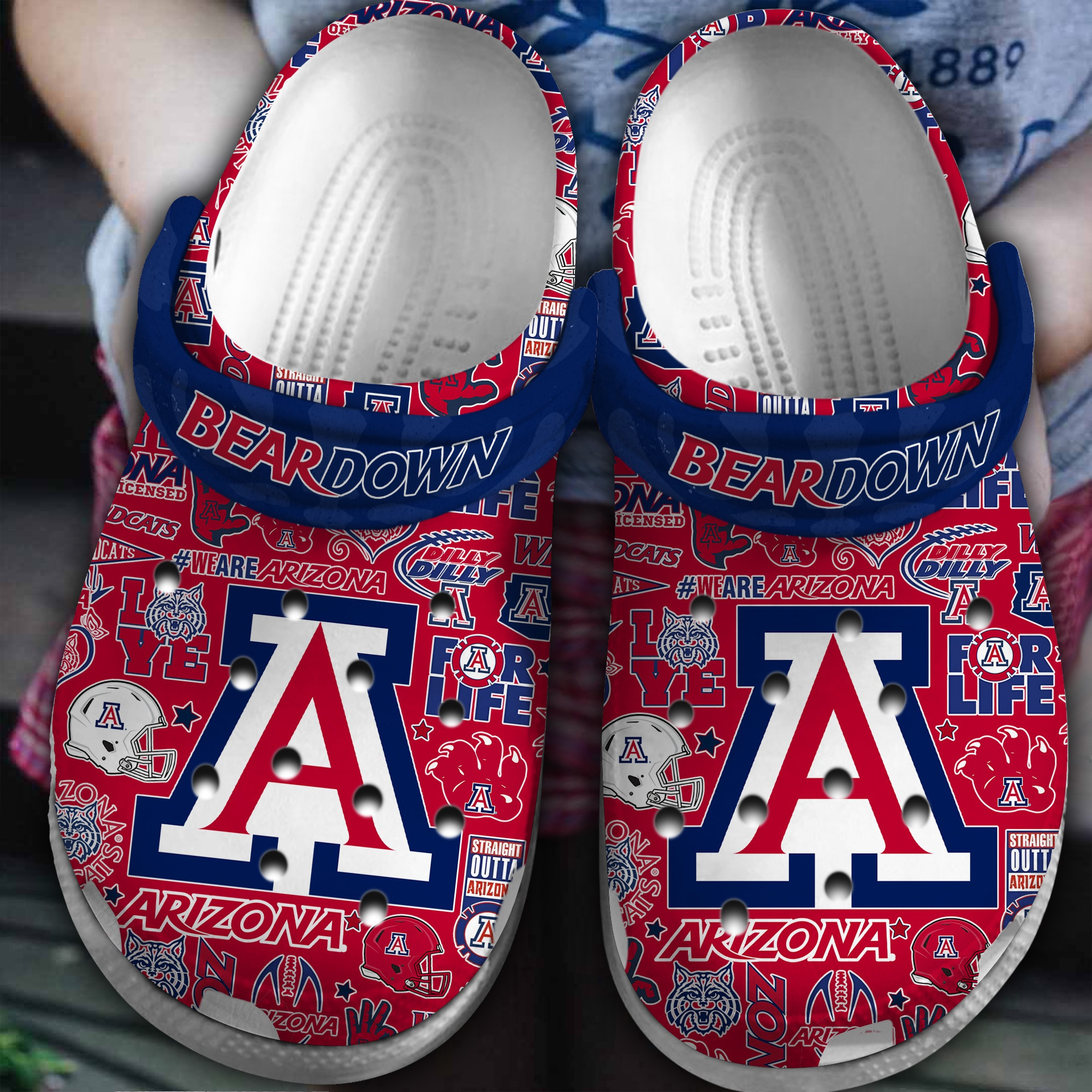 Arizona Wildcats NCAA Sport Crocs Crocband Clogs Shoes Comfortable For Men Women and Kids