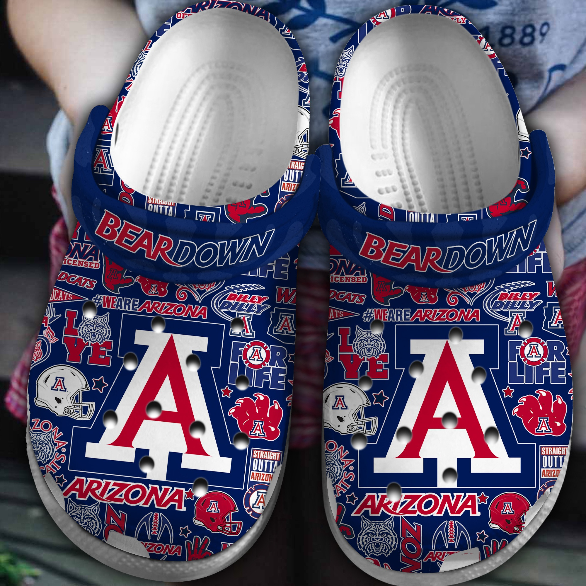 Arizona Wildcats NCAA Sport Crocs Crocband Clogs Shoes Comfortable For Men Women and Kids