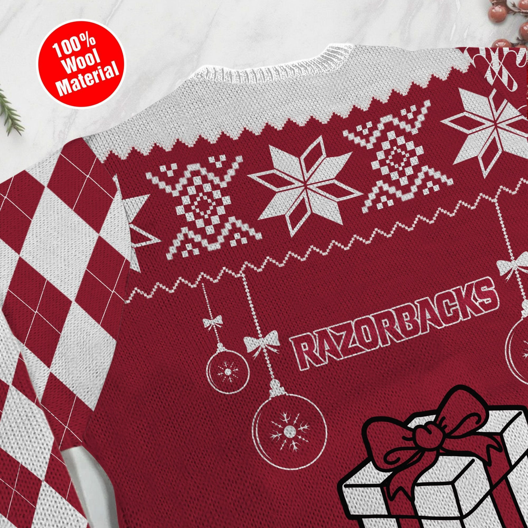 Arkansas Razorbacks Funny Ugly Christmas Sweater Adult 3D Funny Matching for family - Image 5