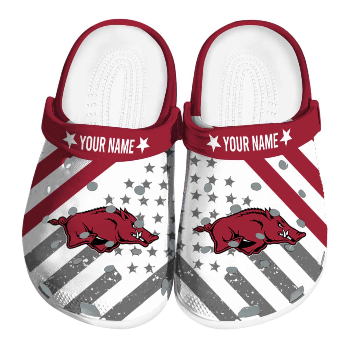 Arkansas Razorbacks NCAA Sport Crocs Crocband Clogs Shoes Comfortable For Men Women and Kids