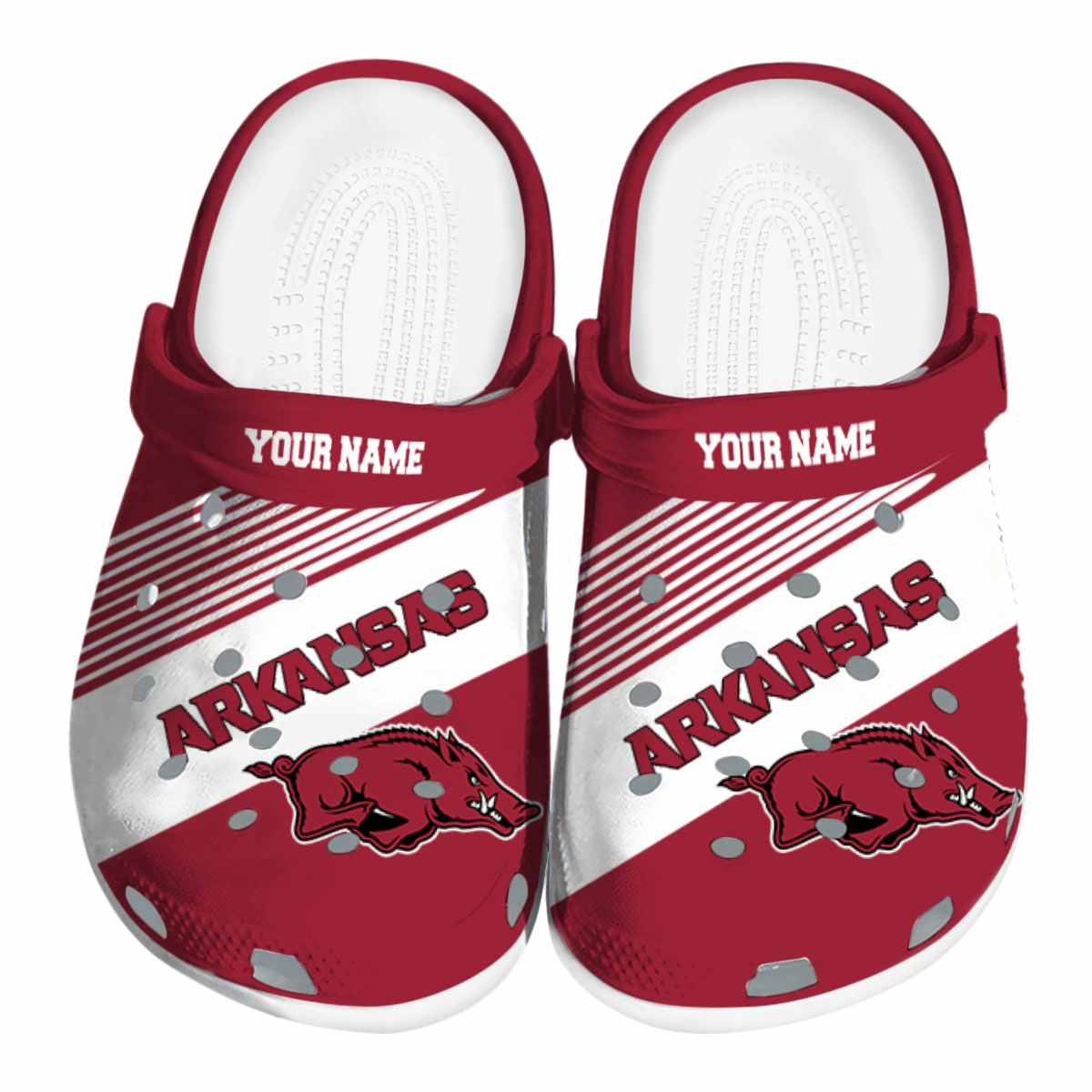 Arkansas Razorbacks NCAA Sport Crocs Crocband Clogs Shoes Comfortable For Men Women and Kids