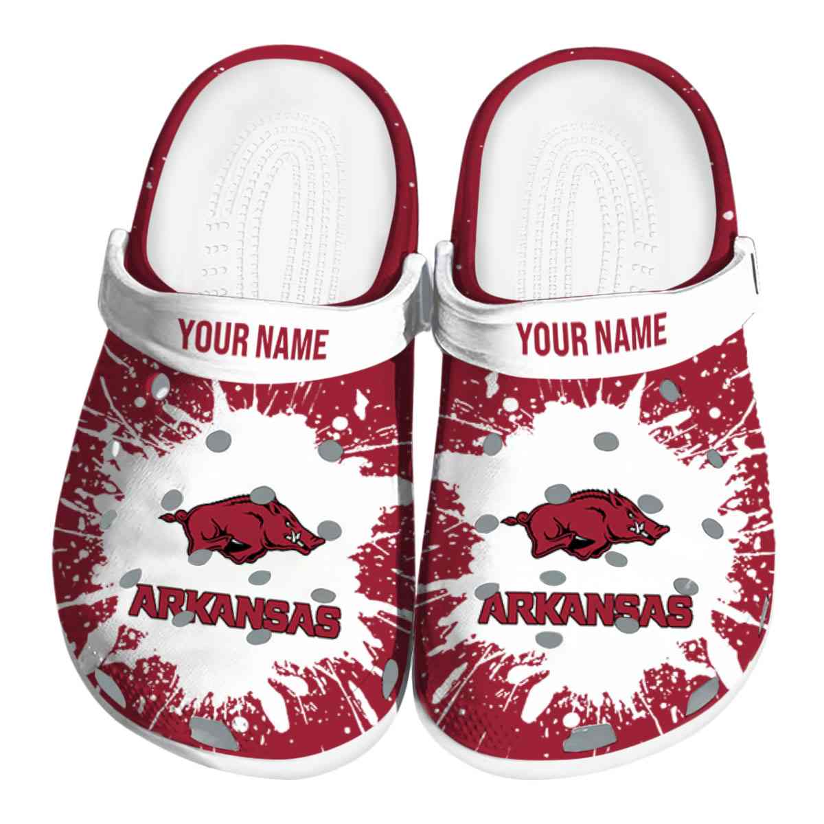 Arkansas Razorbacks NCAA Sport Crocs Crocband Clogs Shoes Comfortable For Men Women and Kids