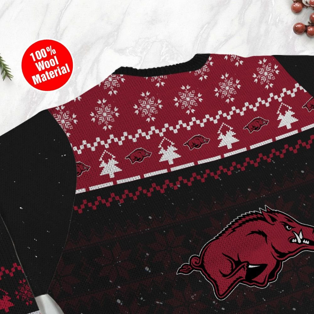 Arkansas Razorbacks Snoopy Dabbing Holiday Party Ugly Christmas Sweater Adult 3D Funny Matching for family - Image 5