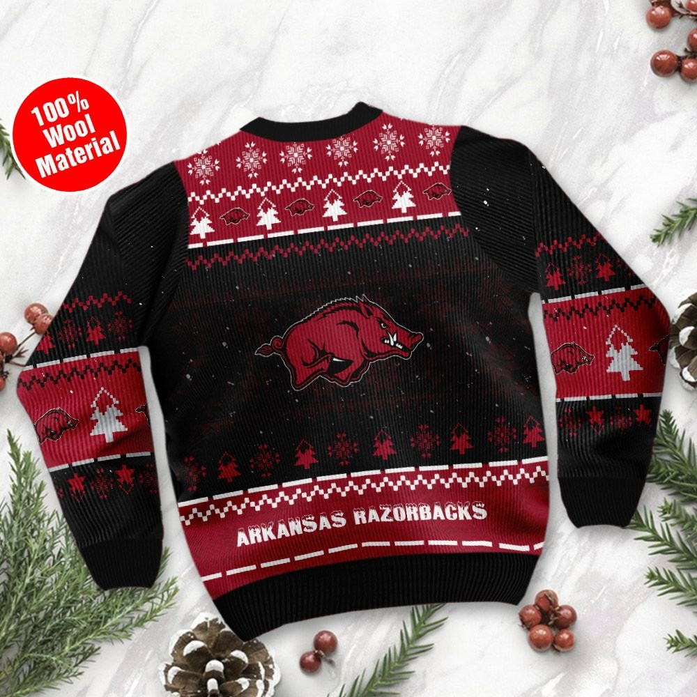Arkansas Razorbacks Snoopy Dabbing Holiday Party Ugly Christmas Sweater Adult 3D Funny Matching for family - Image 3