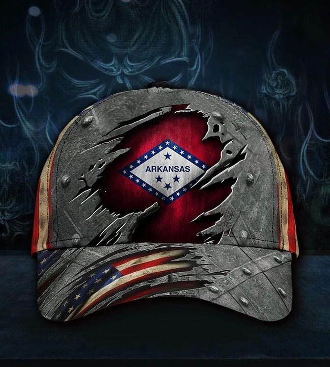 Arkansas State Flag Hat 3D Printed Vintage Old Retro USA Flag Cap Pride Arkansas Gift Trucker Hats Custom Hats Gifts For Men & Women