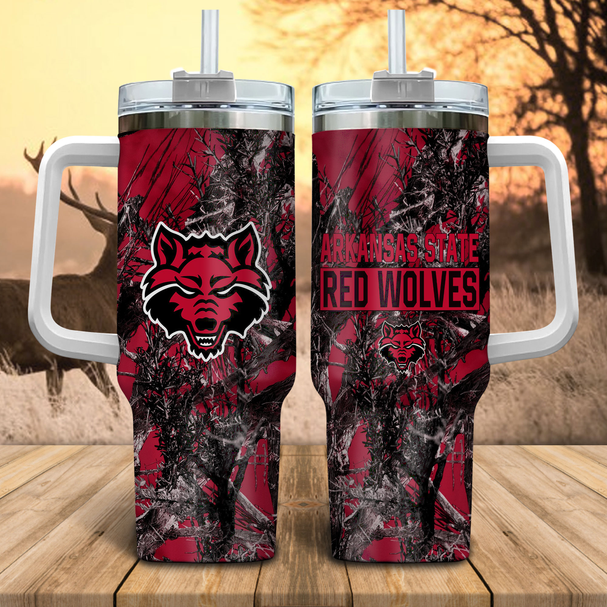 Arkansas State Red Wolves NCAA Hunting Custom Stanley Cup 40 oz 30 oz Tumbler With HandleTVC230115