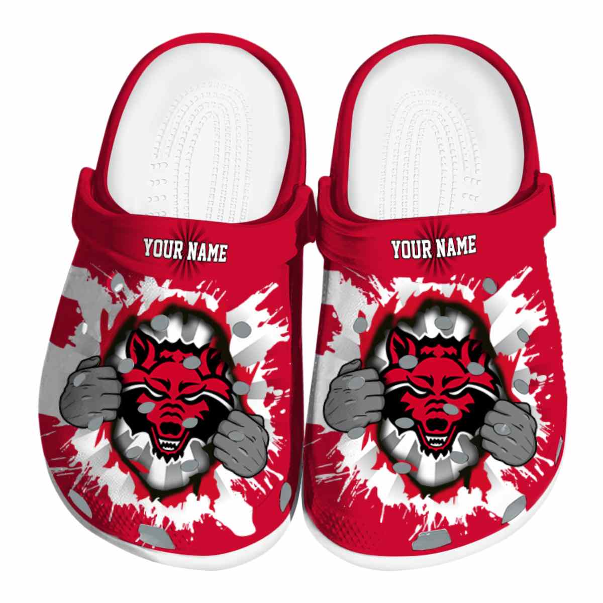 Arkansas State Red Wolves NCAA Sport Crocs Crocband Clogs Shoes Comfortable For Men Women and Kids