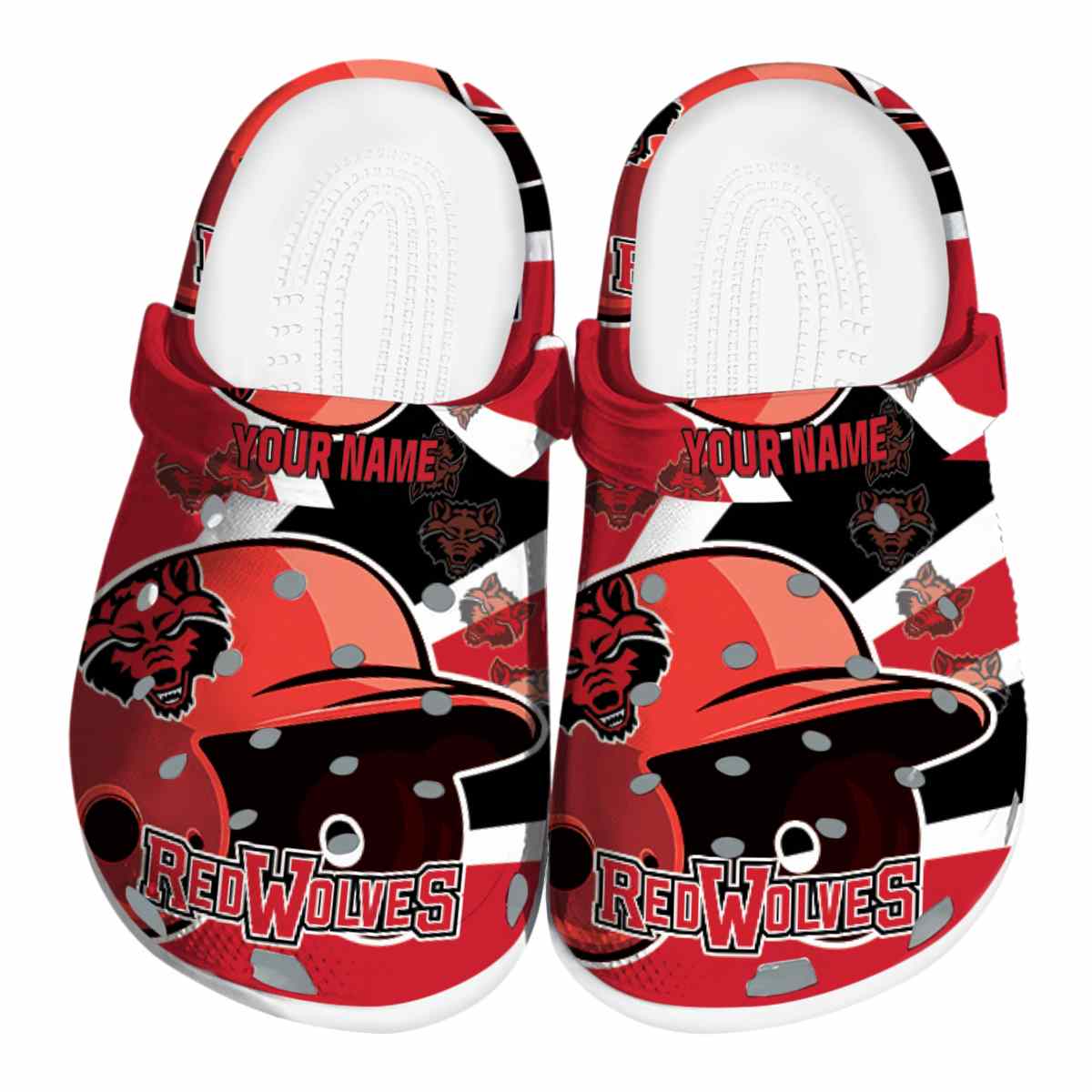 Arkansas State Red Wolves NCAA Sport Crocs Crocband Clogs Shoes Comfortable For Men Women and Kids