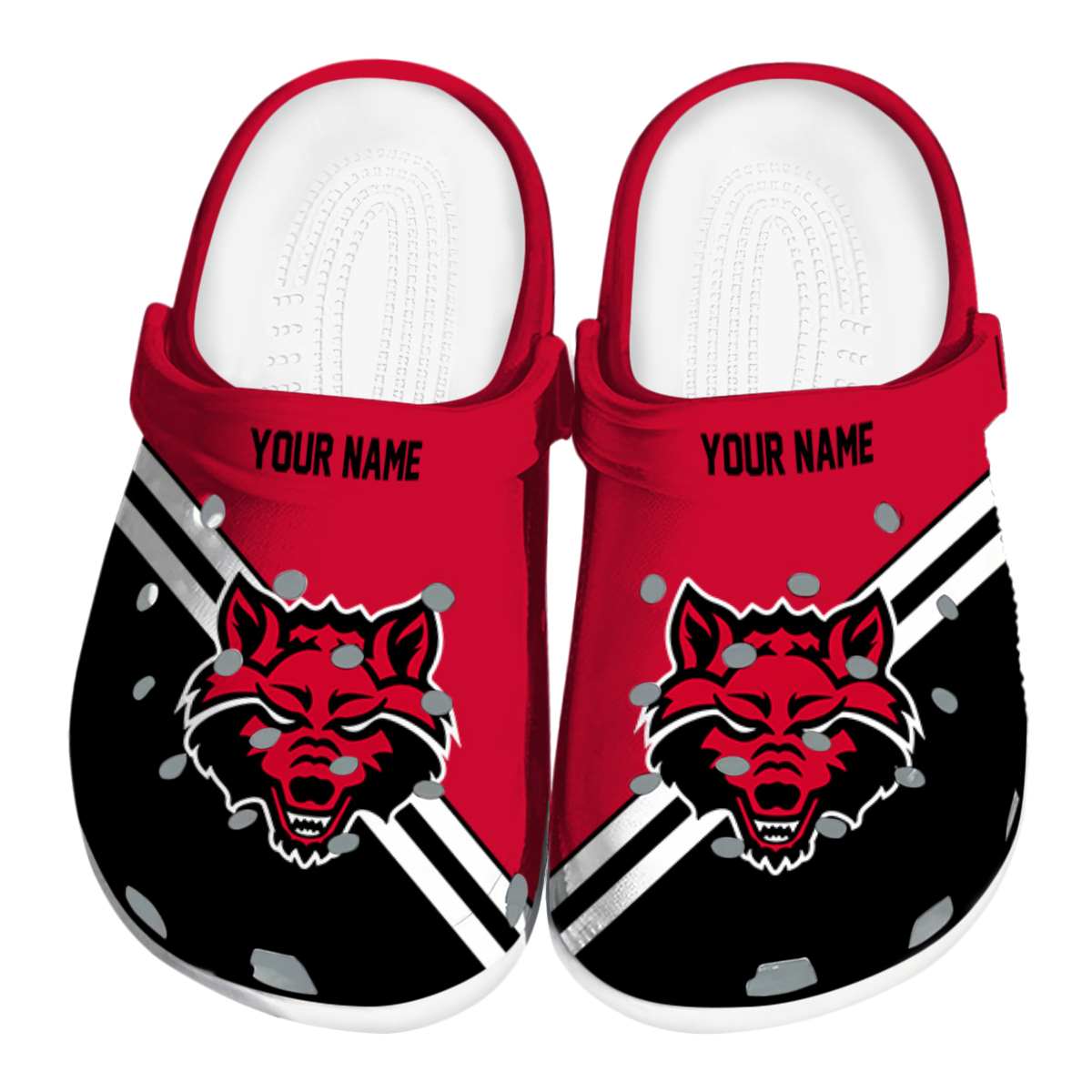 Arkansas State Red Wolves NCAA Sport Crocs Crocband Clogs Shoes Comfortable For Men Women and Kids