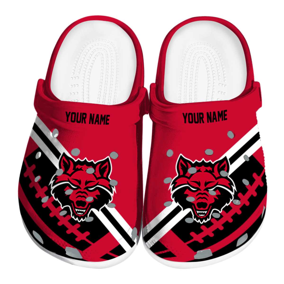 Arkansas State Red Wolves NCAA Sport Crocs Crocband Clogs Shoes Comfortable For Men Women and Kids