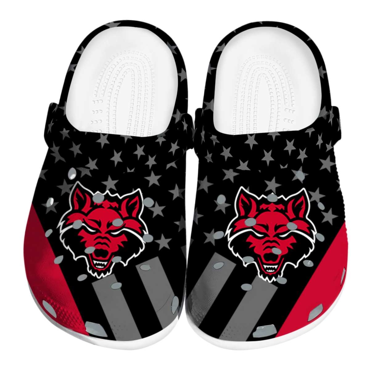 Arkansas State Red Wolves NCAA Sport Crocs Crocband Clogs Shoes Comfortable For Men Women and Kids