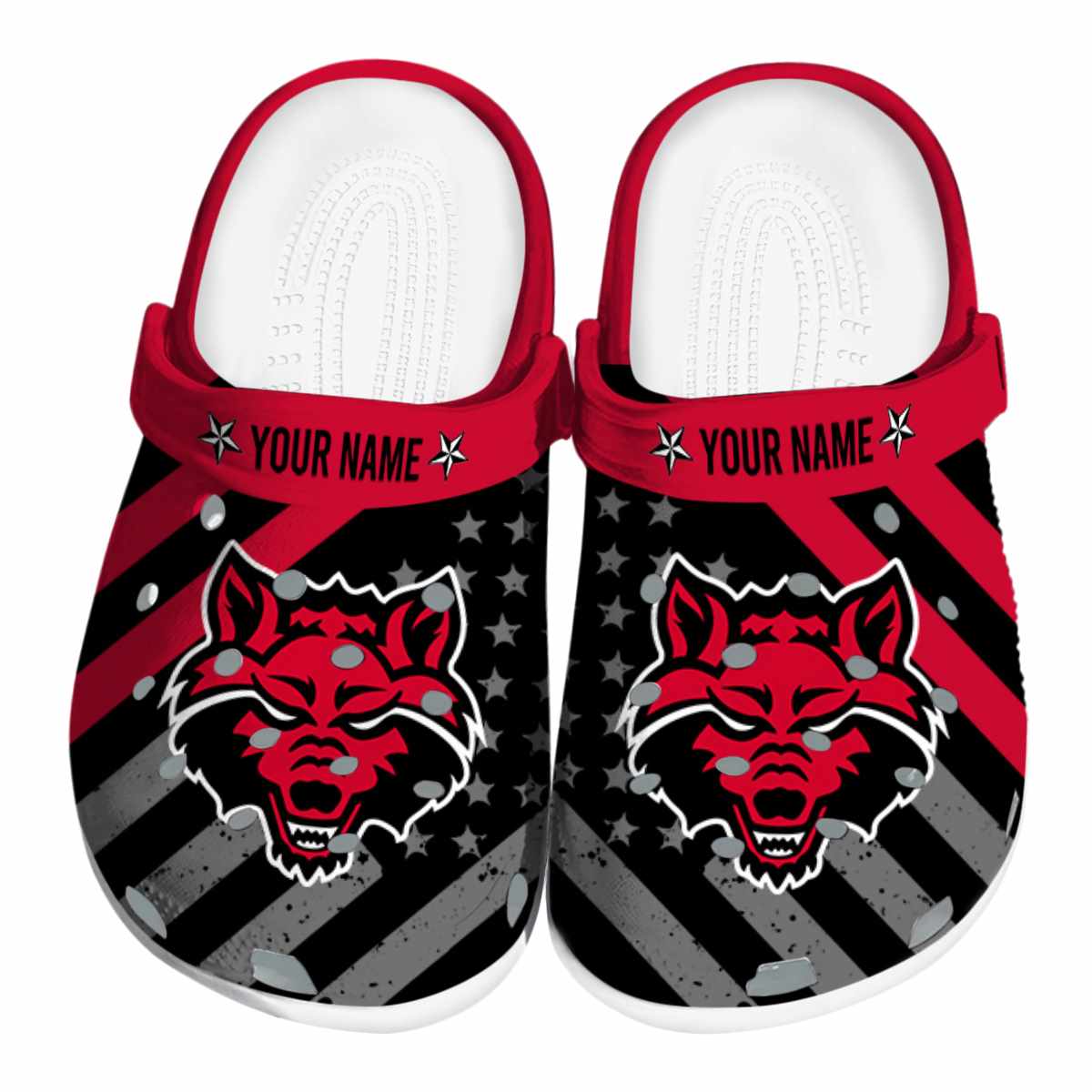 Arkansas State Red Wolves NCAA Sport Crocs Crocband Clogs Shoes Comfortable For Men Women and Kids