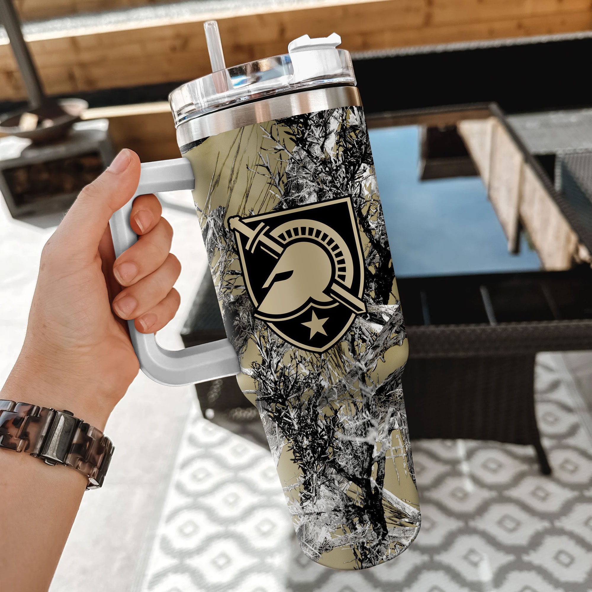 Army Black Knights NCAA Hunting Custom Stanley Cup 40 oz 30 oz Tumbler With HandleTVC230115 - Image 2