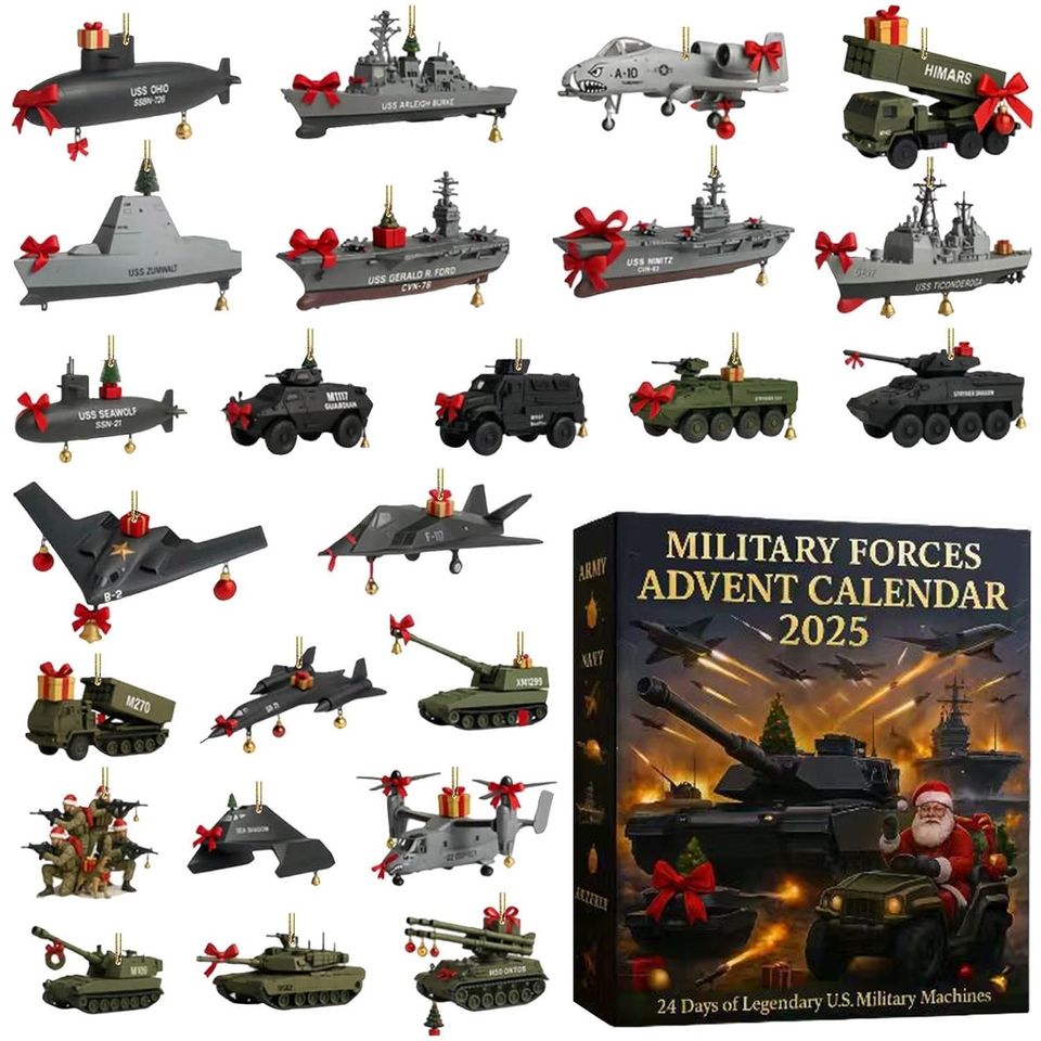 Army Machines Advent Calendar 2025, 24 Day Figurines : Vintage Christmas Countdown