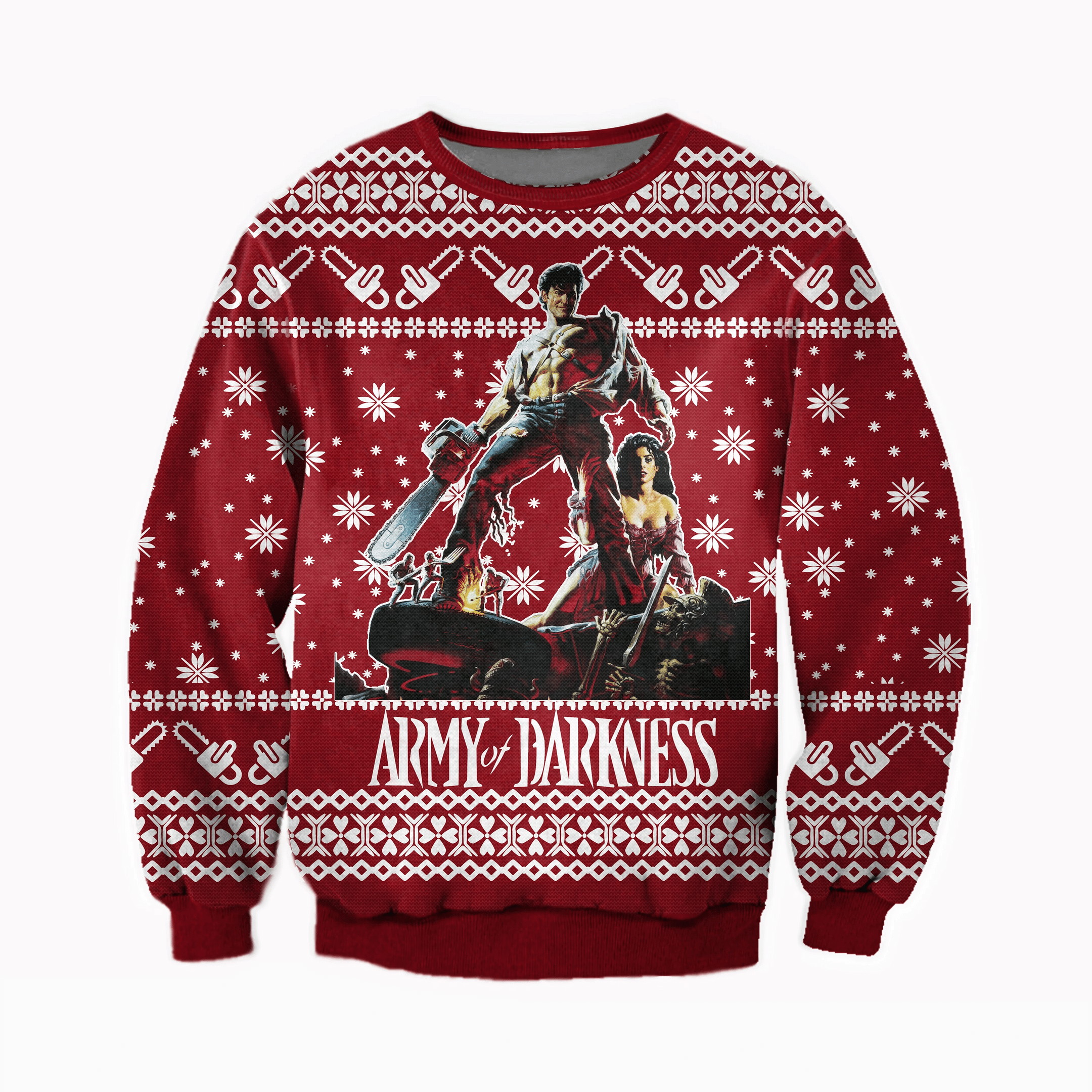 Army Of Darkness Ugly Christmas Sweater Adult 3D Funny Matching for family