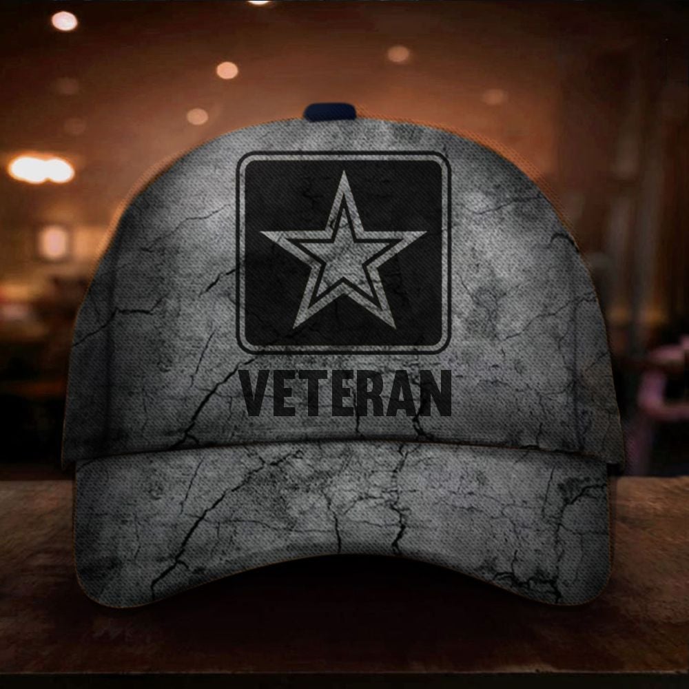 Army Veteran Hat Vintage Unique Proud Of US Army Veteran Cap Merch Gift Ideas Trucker Hats Custom Hats Gifts For Men & Women