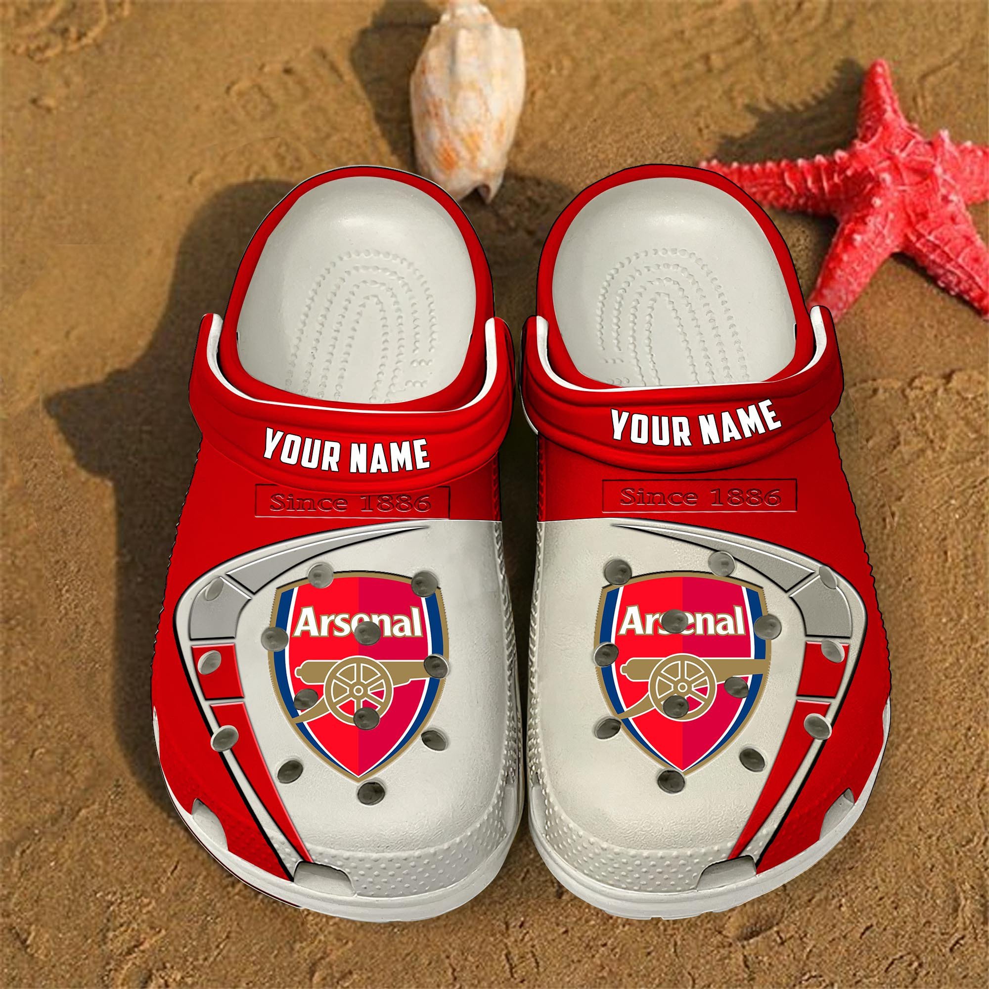 Arsenal EPL Crocs Crocband Clogs Shoes Comfortable For Men Women and Kids