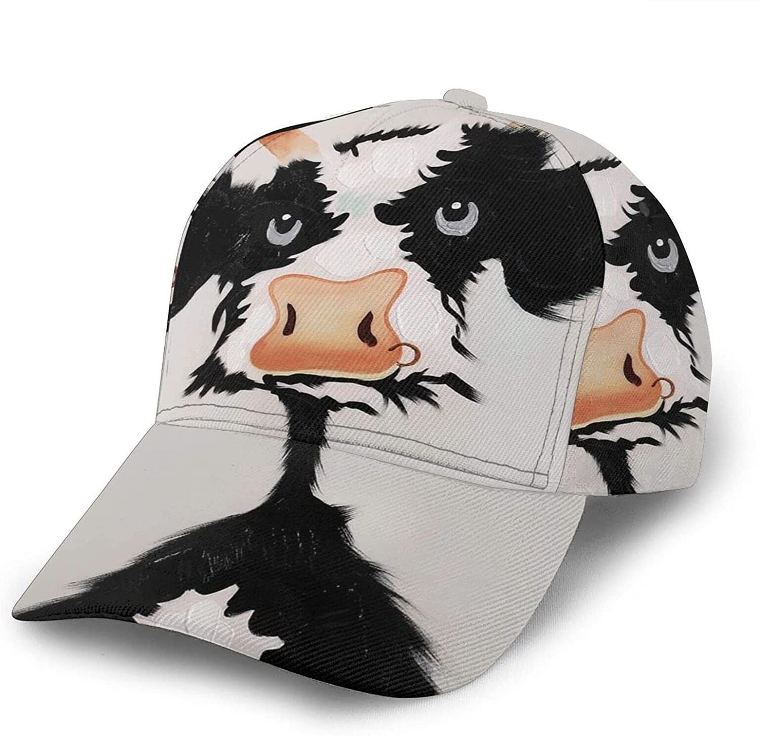 Art Cow Print Casual Baseball 3D Cap Adjustable Twill Sports Dad Hats For Unisex Trucker Hats Custom Hats Gifts For Men & Women