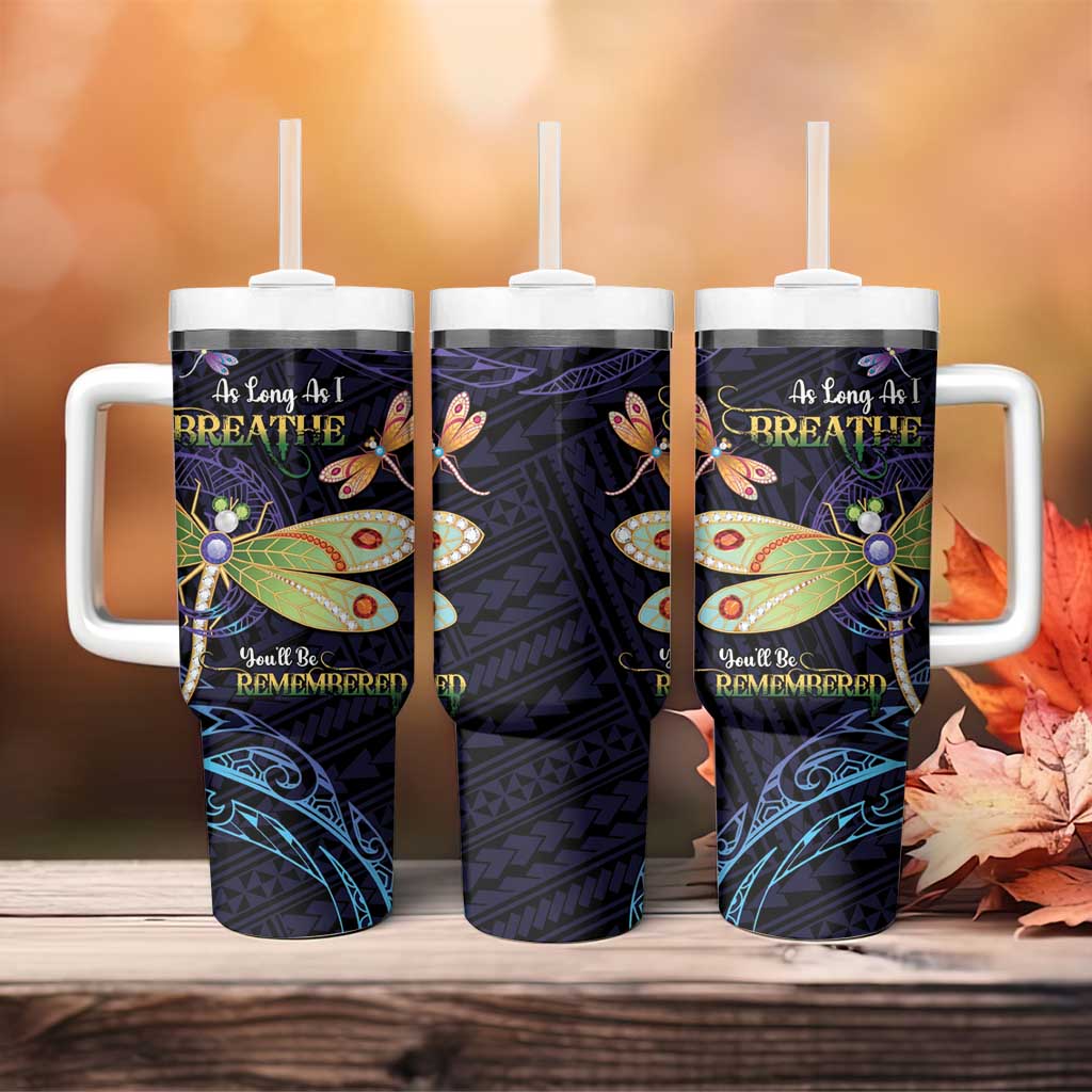 As Long As I Breathe You’ll Be Remembered Dragonflies Memorial Polynesian Custom Stanley Cup 40 oz 30 oz Tumbler With HandleTVC2301361 - Image 4