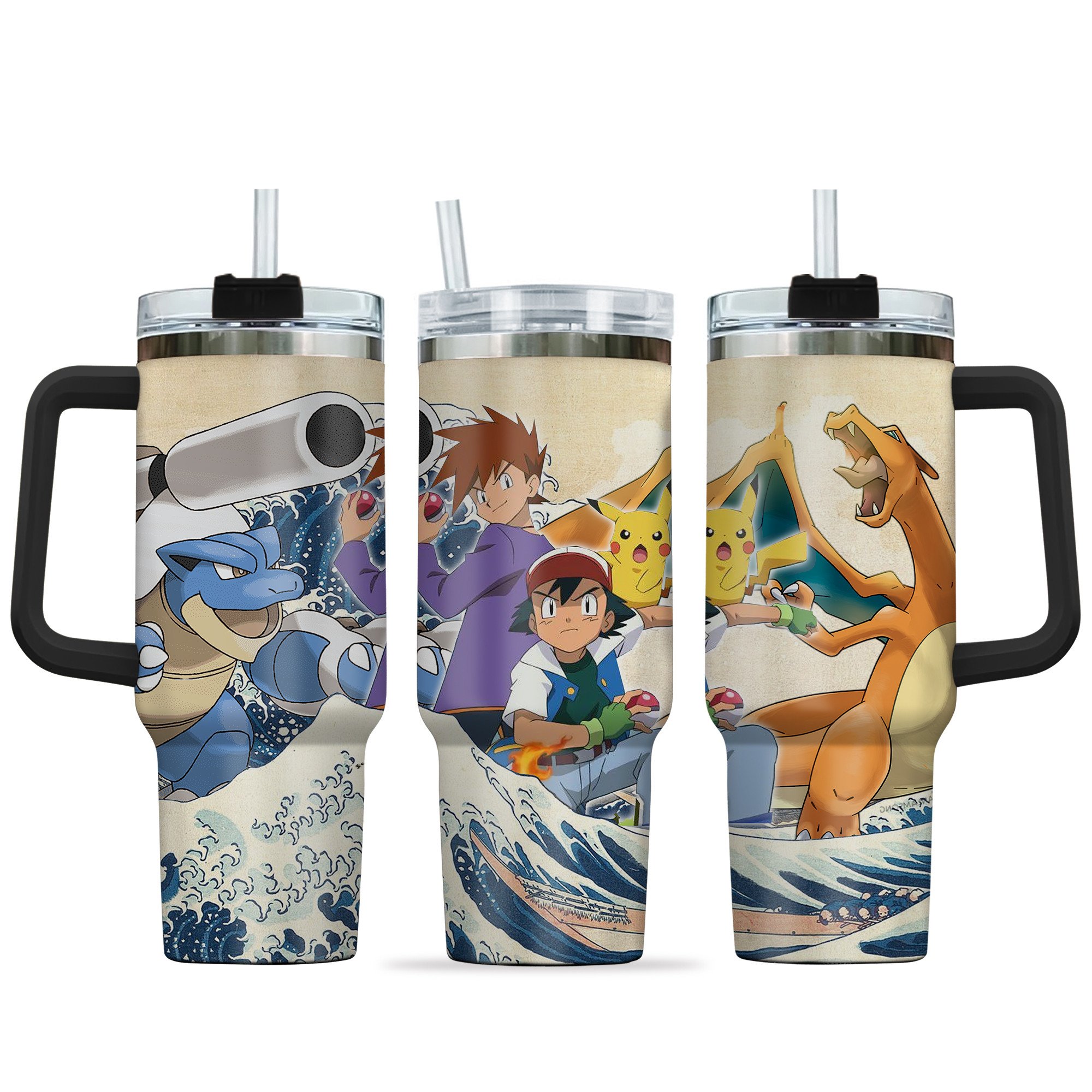 Ash x Gary Pokemon Anime Custom Stanley Cup 40 oz 30 oz Tumbler With HandleTVC2301146