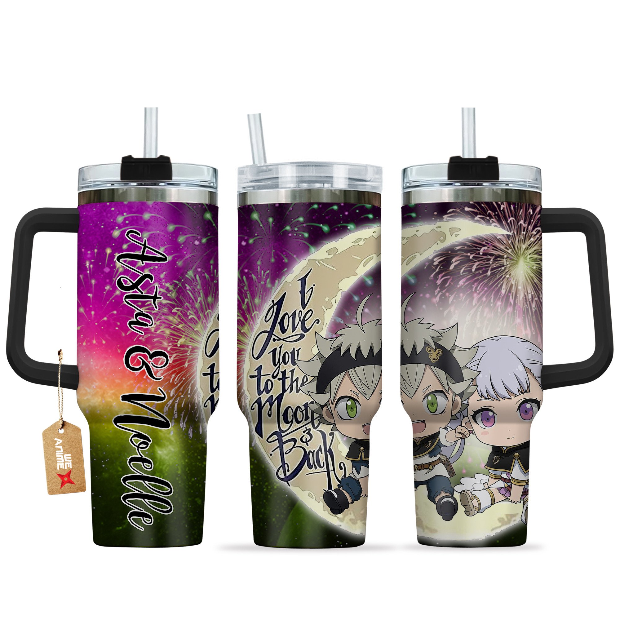 Asta & Noelle Silva Black Clover Anime Valentine Custom Stanley Cup 40 oz 30 oz Tumbler With HandleTVC2301167