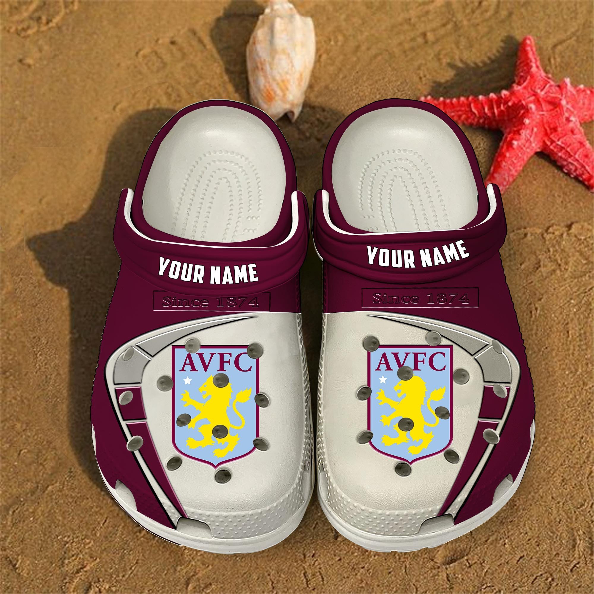 Aston Villa EPL Crocs Crocband Clogs Shoes Comfortable For Men Women and Kids