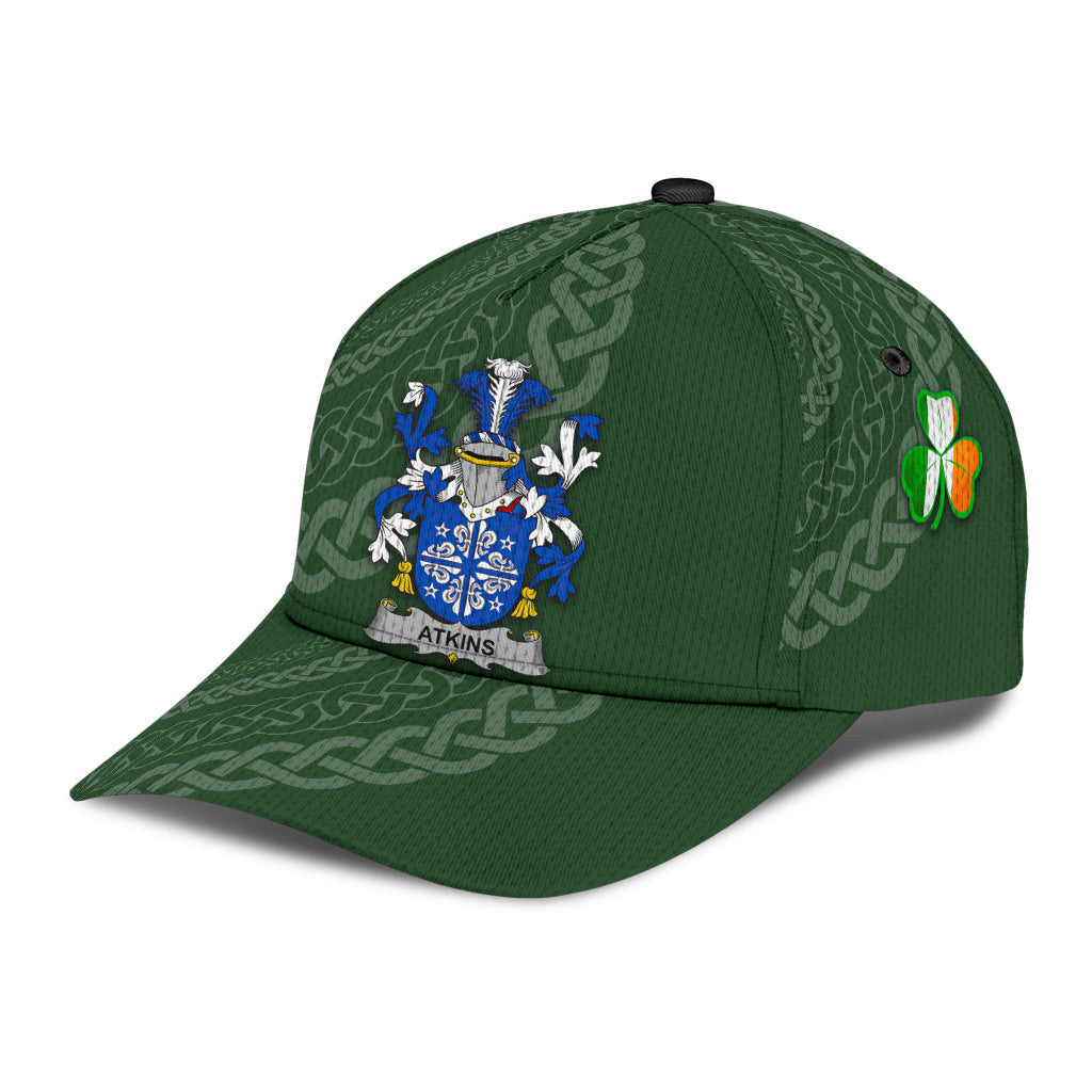 Atkins Coat Of Arms - Irish Family Crest St Patrick's Day Hat Classic Cap Trucker Hats Custom Hats Gifts For Men & Women