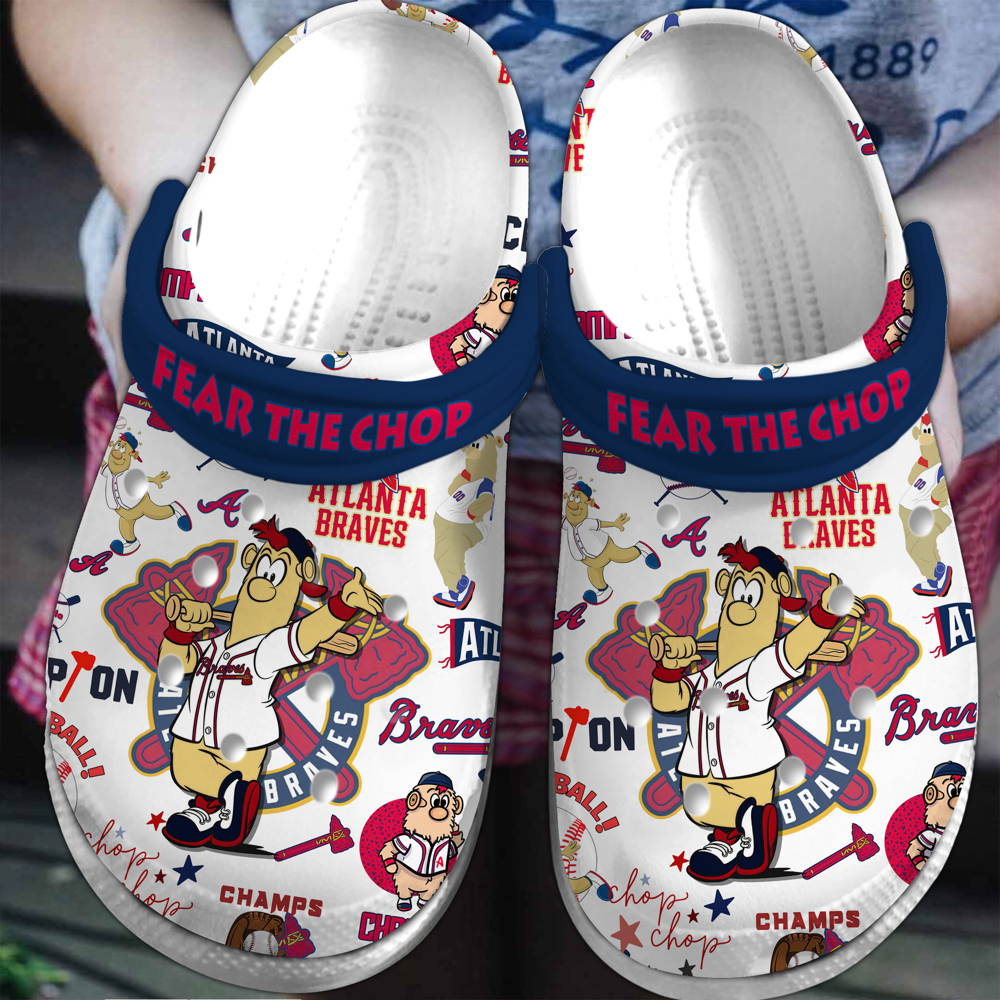Atlanta Braves Baseball MLB Sport Crocs Crocband Clogs Shoes Comfortable For Men Women and Kids