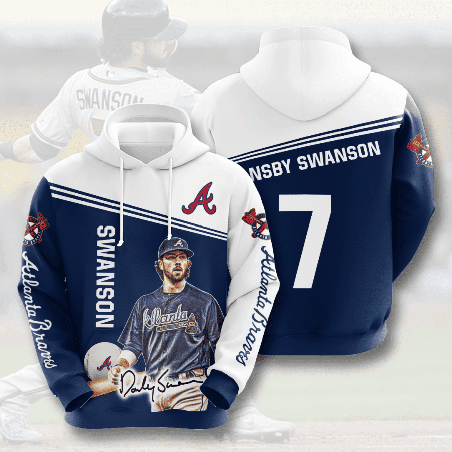 ATLANTA BRAVES Dansby Swanson 3D All Over Print Hoodie, Zip Hoodie