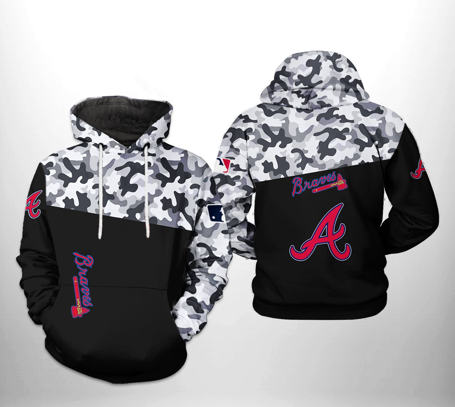 Atlanta Braves MLB Camo Veteran 3D All Over Print Hoodie, Zip Hoodie