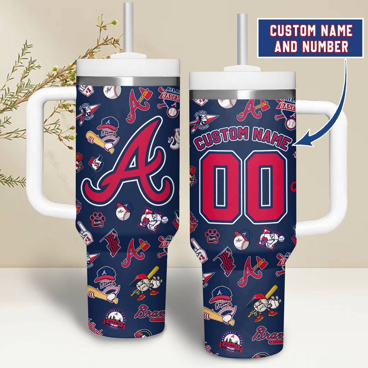 Atlanta Braves MLB Custom Stanley Cup 40 oz 30 oz Tumbler With HandleTVC2301264
