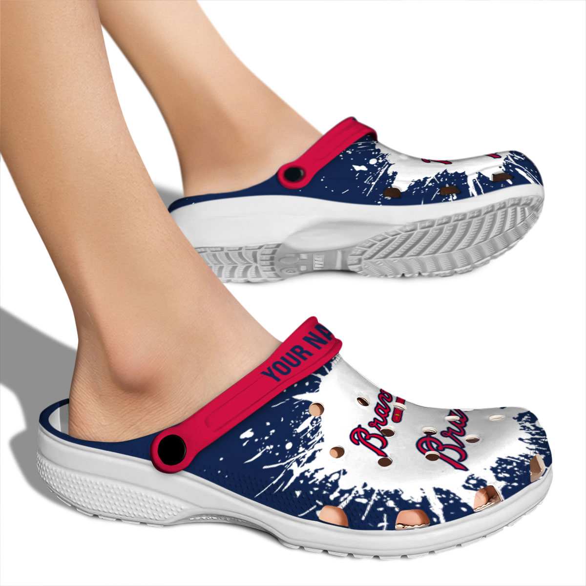 Atlanta Braves MLB Sport Crocs Crocband Clogs Shoes Comfortable For Men Women and Kids - Image 2