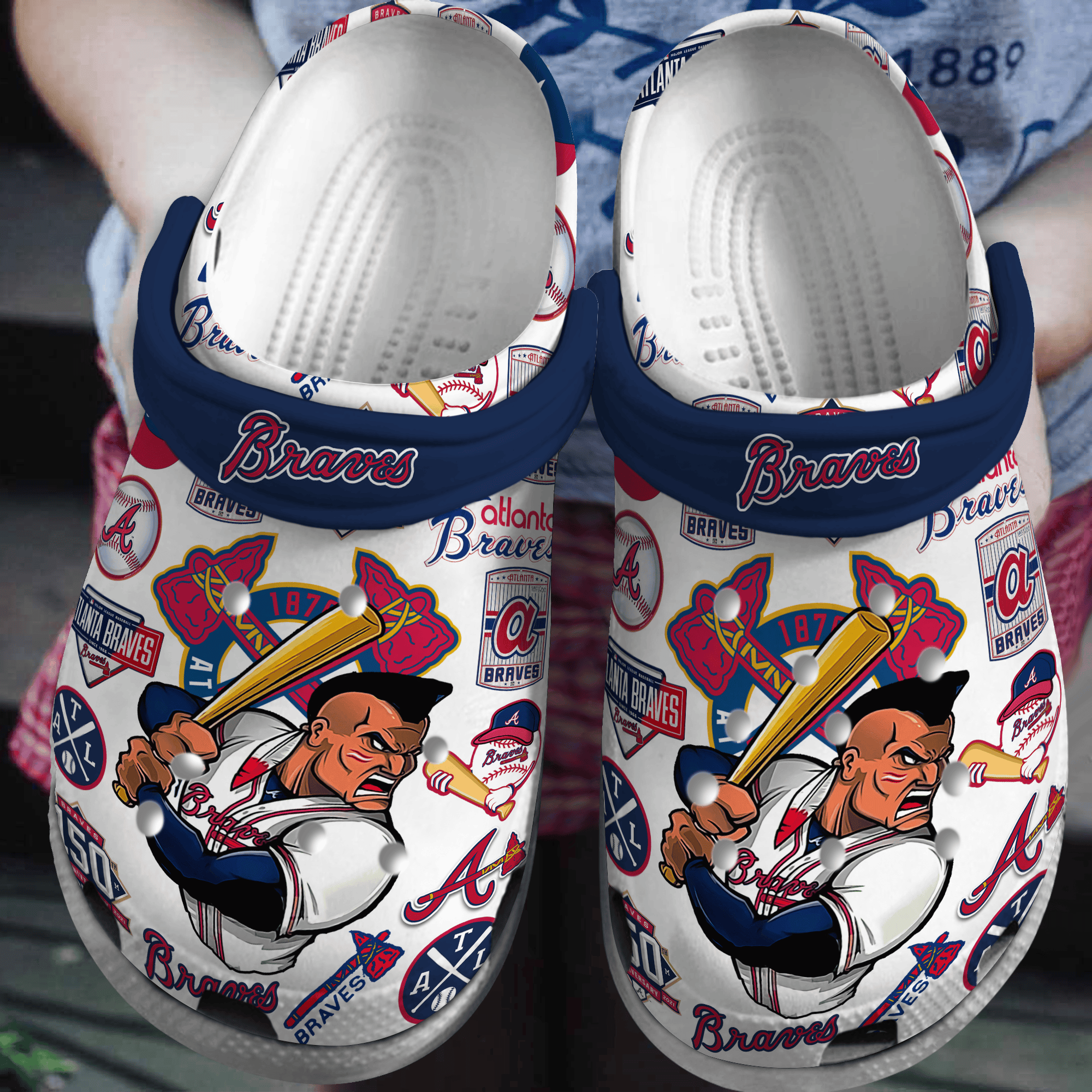 Atlanta Braves MLB Sport Crocs Crocband Clogs Shoes Comfortable For Men Women and Kids