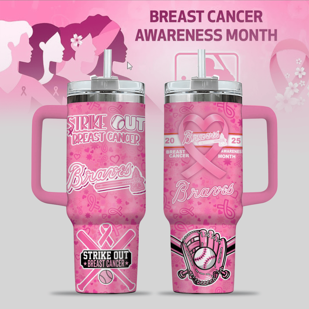 Atlanta Braves MLB x Breast Cancer Awareness Custom Stanley Cup 40 oz 30 oz Tumbler With HandleTVC2301125