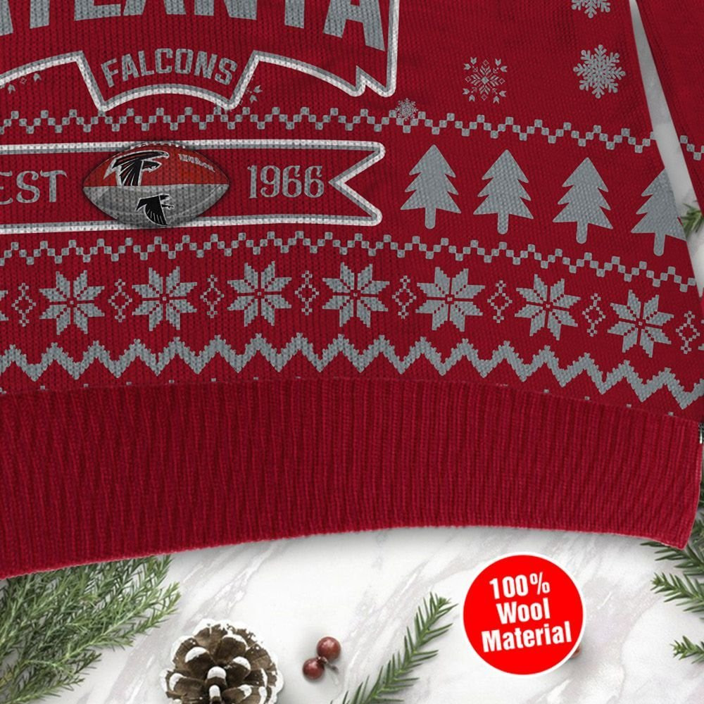 Atlanta Falcons Cute Baby Yoda Grogu Ugly Christmas Sweater Adult 3D Funny Matching for family - Image 3