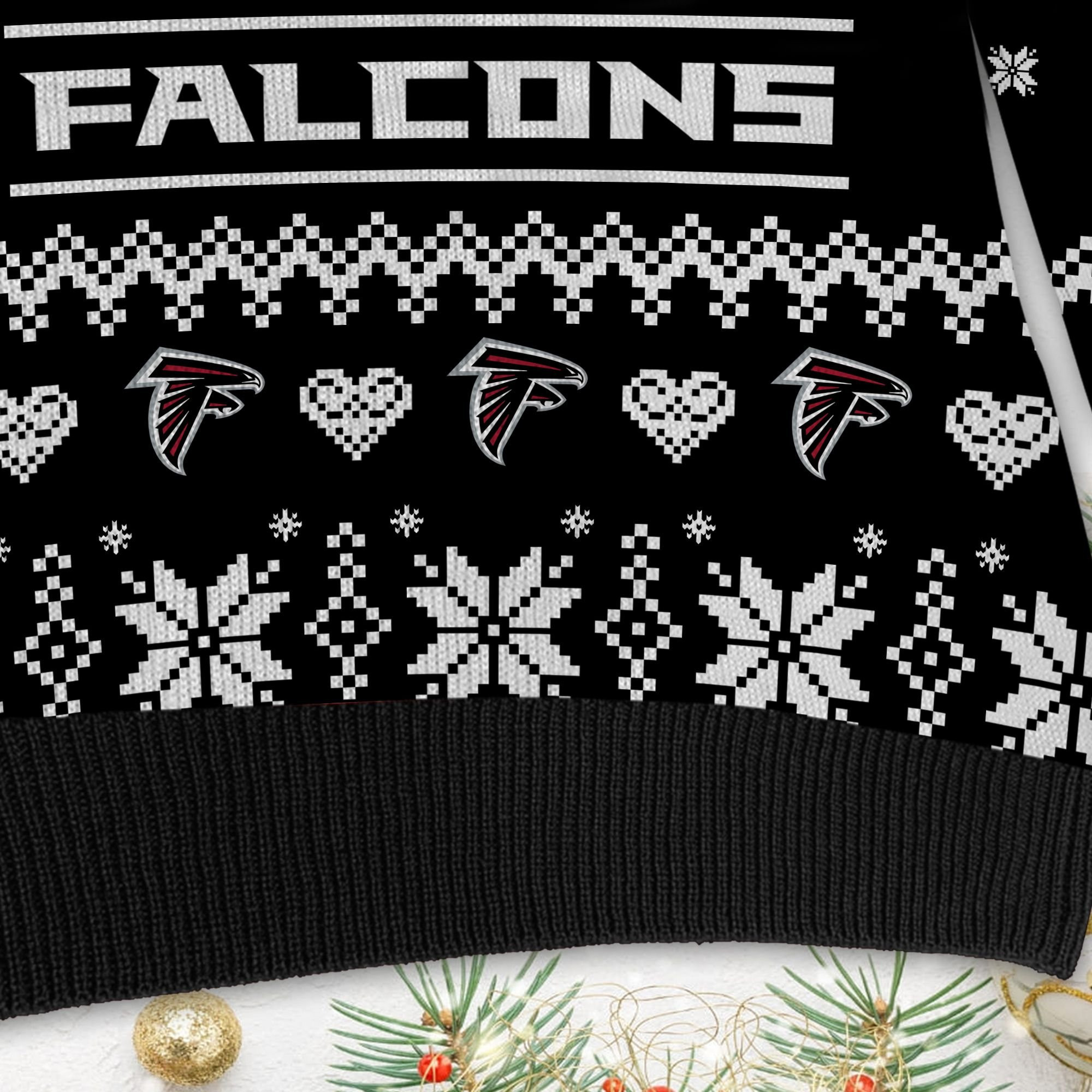 Atlanta Falcons Cute The Snoopy Show Football Helmet 3D Ugly Christmas Sweater Adult 3D Funny Matching for family - Image 4