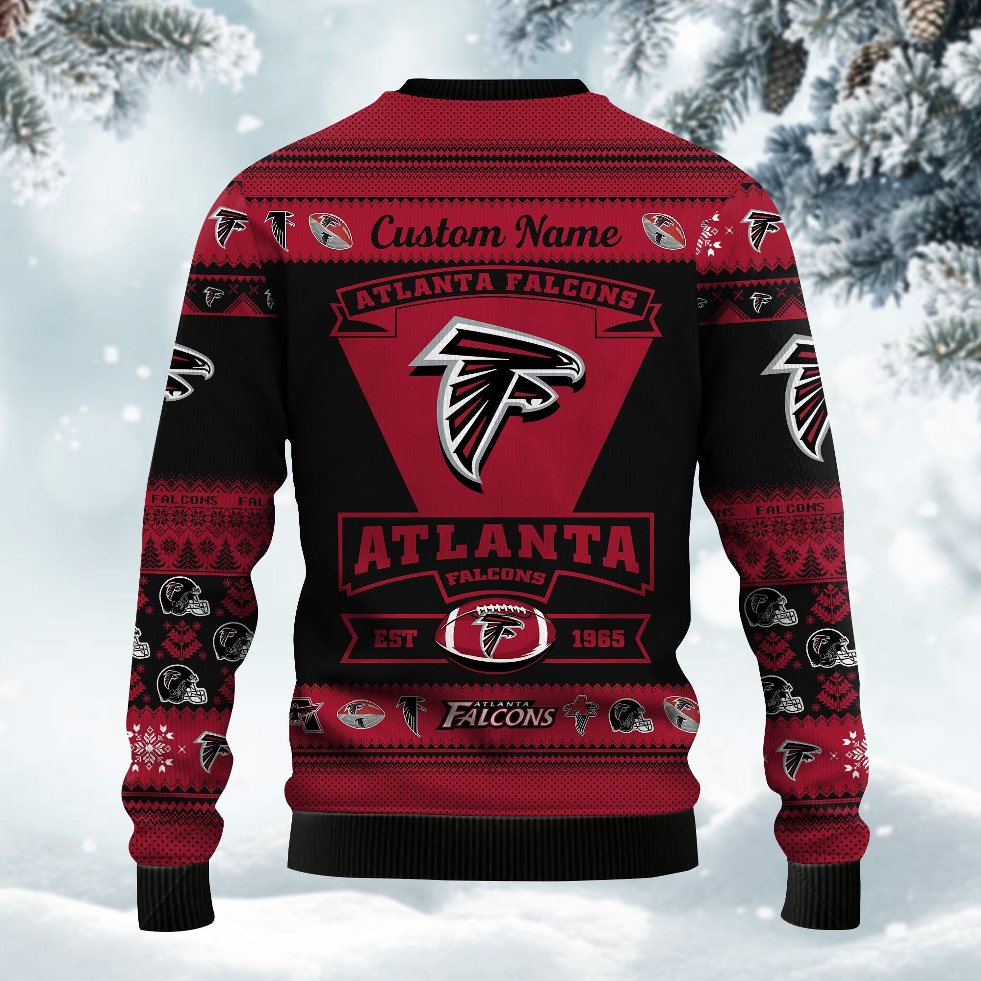 Atlanta Falcons Football Team Logo Custom Name Personalized Ugly Christmas Sweater Adult 3D Funny Matching for family - Image 4
