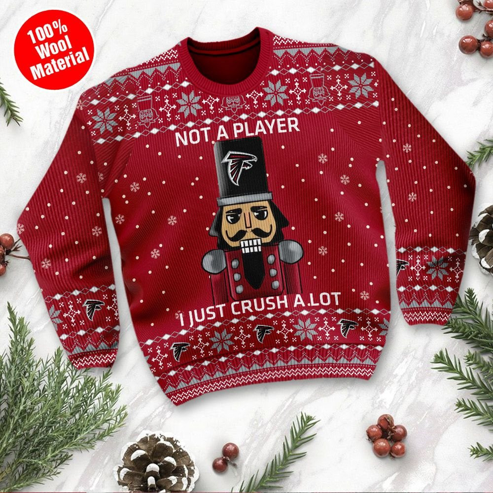 Atlanta Falcons I Am Not A Player I Just Crush Alot Ugly Christmas Sweater Adult 3D Funny Matching for family - Image 2