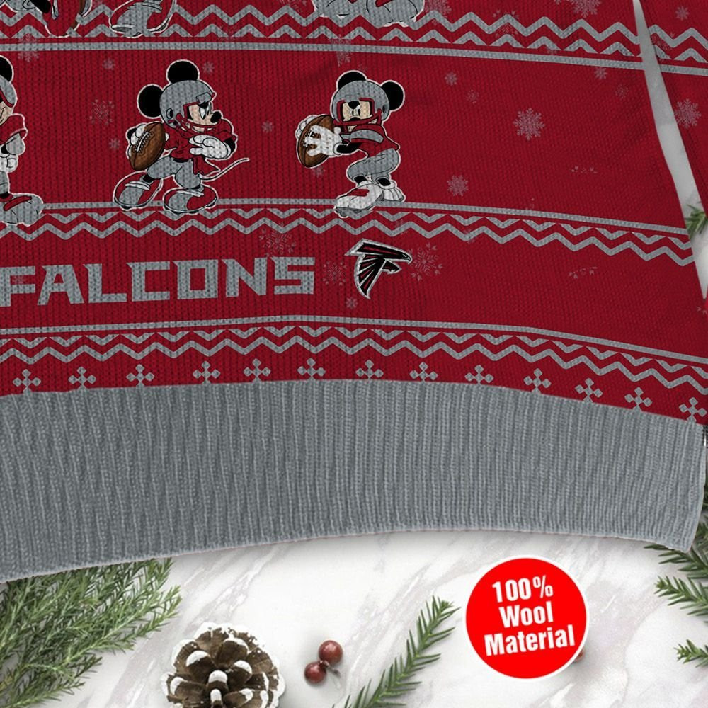 Atlanta Falcons Mickey Mouse Ugly Christmas Sweater Adult 3D Funny Matching for family - Image 4
