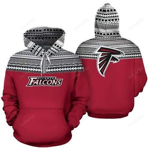 Atlanta Falcons Ncaa Football Maori Tattoo Red 3D All Over Print Hoodie, Zip Hoodie