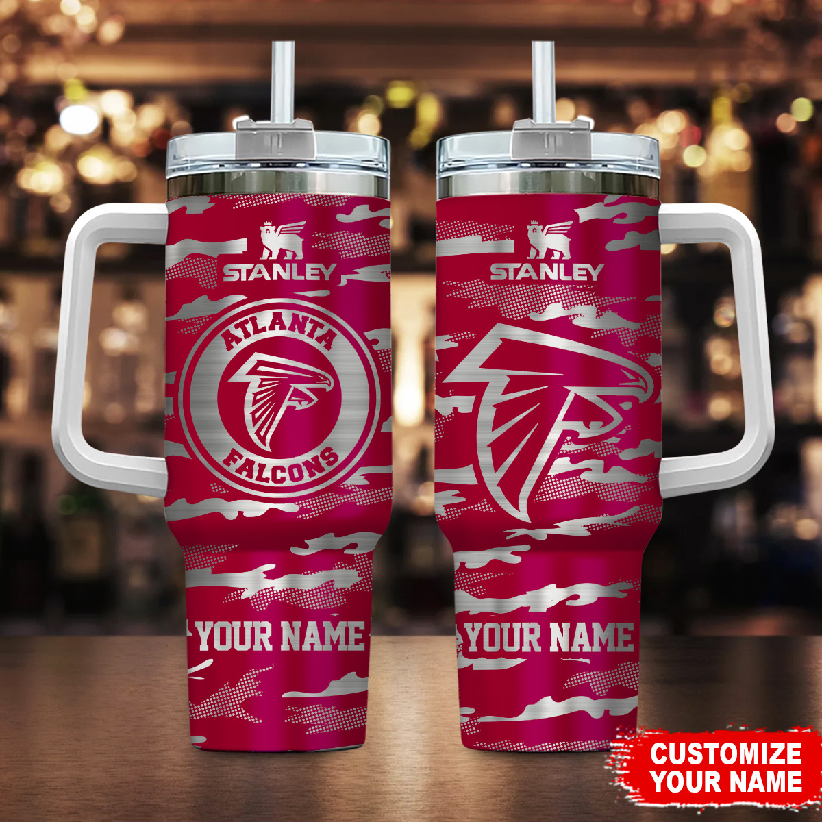 Atlanta Falcons NFL Camo Pattern Custom Stanley Cup 40 oz 30 oz Tumbler With HandleTVC230198